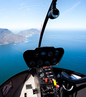 beautiful coastal aerial view from helicopter